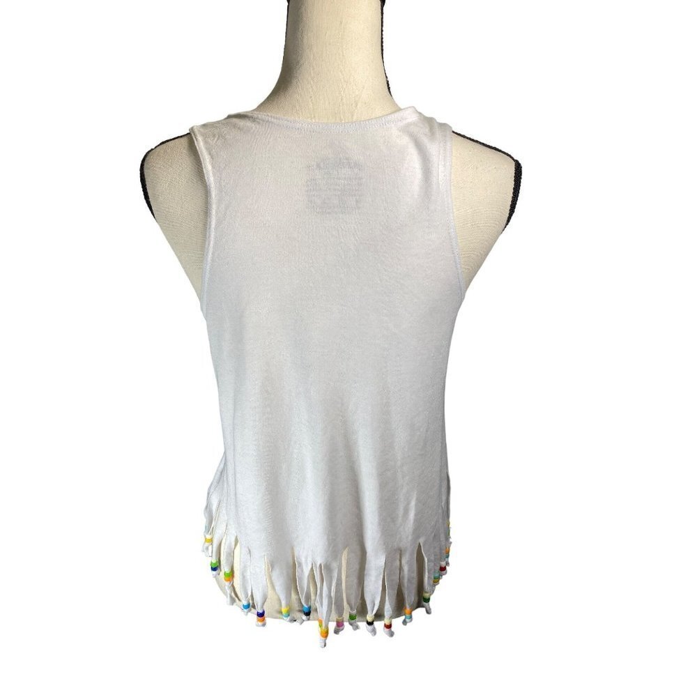 Amazonian jungle rain forest‎ sleeveless boho tank with tassels women size S/M - Picture 4 of 6
